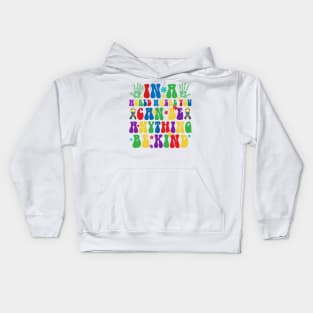 In a world you can be anything be kind Autism Awareness Gift for Birthday, Mother's Day, Thanksgiving, Christmas Kids Hoodie